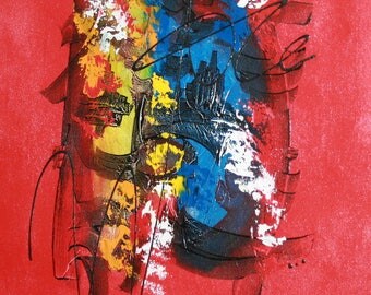 Abstract avant garde large oil painting