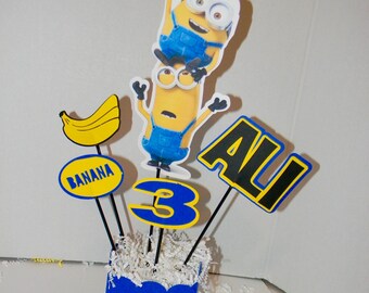 Minion Birthday Party Centerpieces. Minion Party Decorations. Despicable Me Party, Minion Birthday