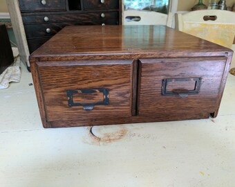 Two drawer Library Card Catalog Weiss