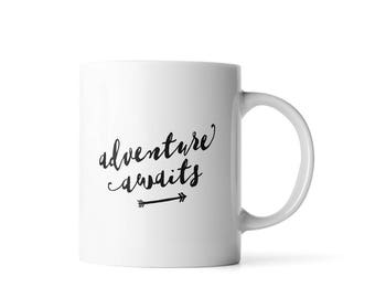 Adventure Awaits mug | Camping mug wedding | Travel mug | Mug for boyfriend | Wedding mug gift | Gift for Bride from Groom
