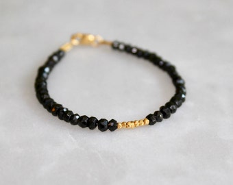 Spiritual Black Tourmaline Bead Bracelet With Meaning | Cherokee Jewelry | Inspirational Native American Bracelet | Healing Stone Bracelet
