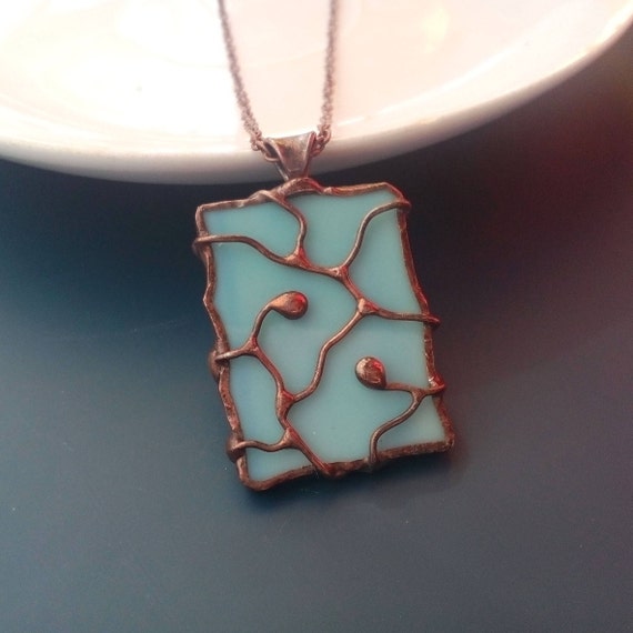 Stained glass jewelry wire necklace contemporary jewelry