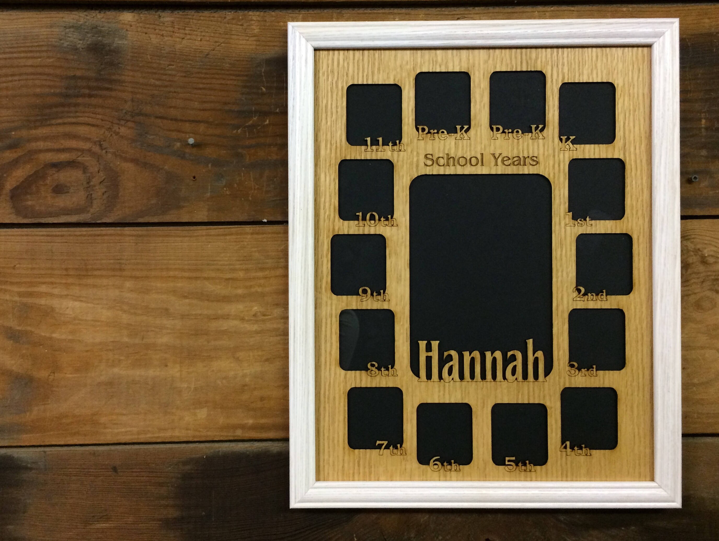 11x14 PreK12th Grade School Years Picture Frame White, Personalized