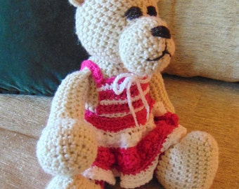 Crocheted teddy bear stuffed animal doll toy "Kayla"