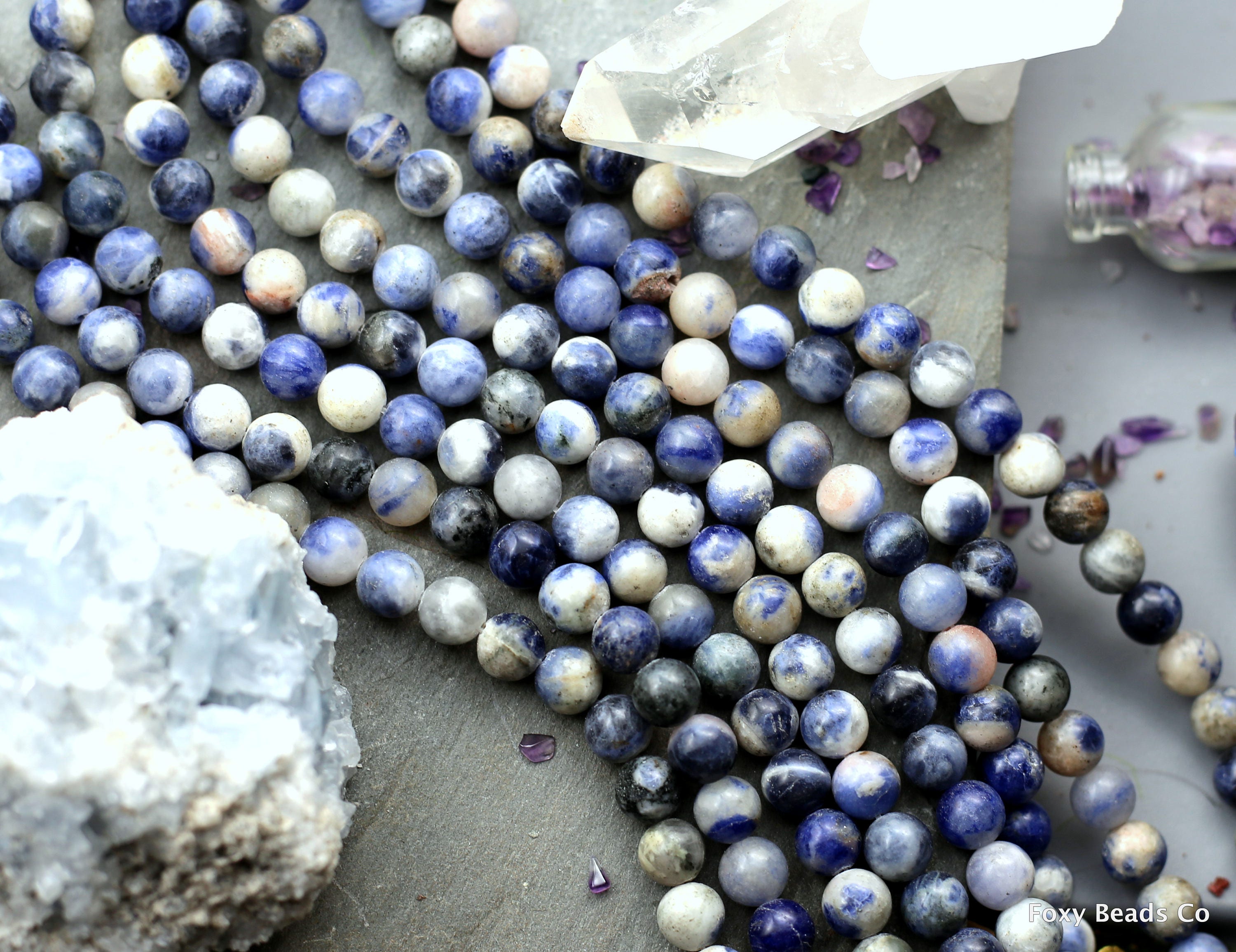 8mm Sodalite Beads Full Strand Blue Sodalite Beads Natural