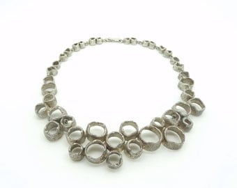 Modernist Organic Eric Robbert Silver Collier Necklace Trosa Sweden 1974