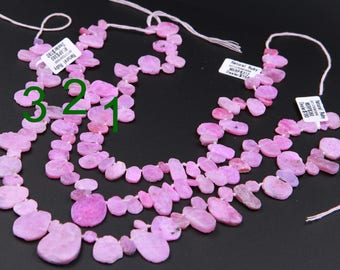 1 Strand Natural Rough Ruby Beads Freeform Petal Teardrop Beads Raw Ruby Beads Strand