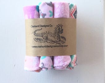 Printed Angel Sleeve Bubble - Pink Whales