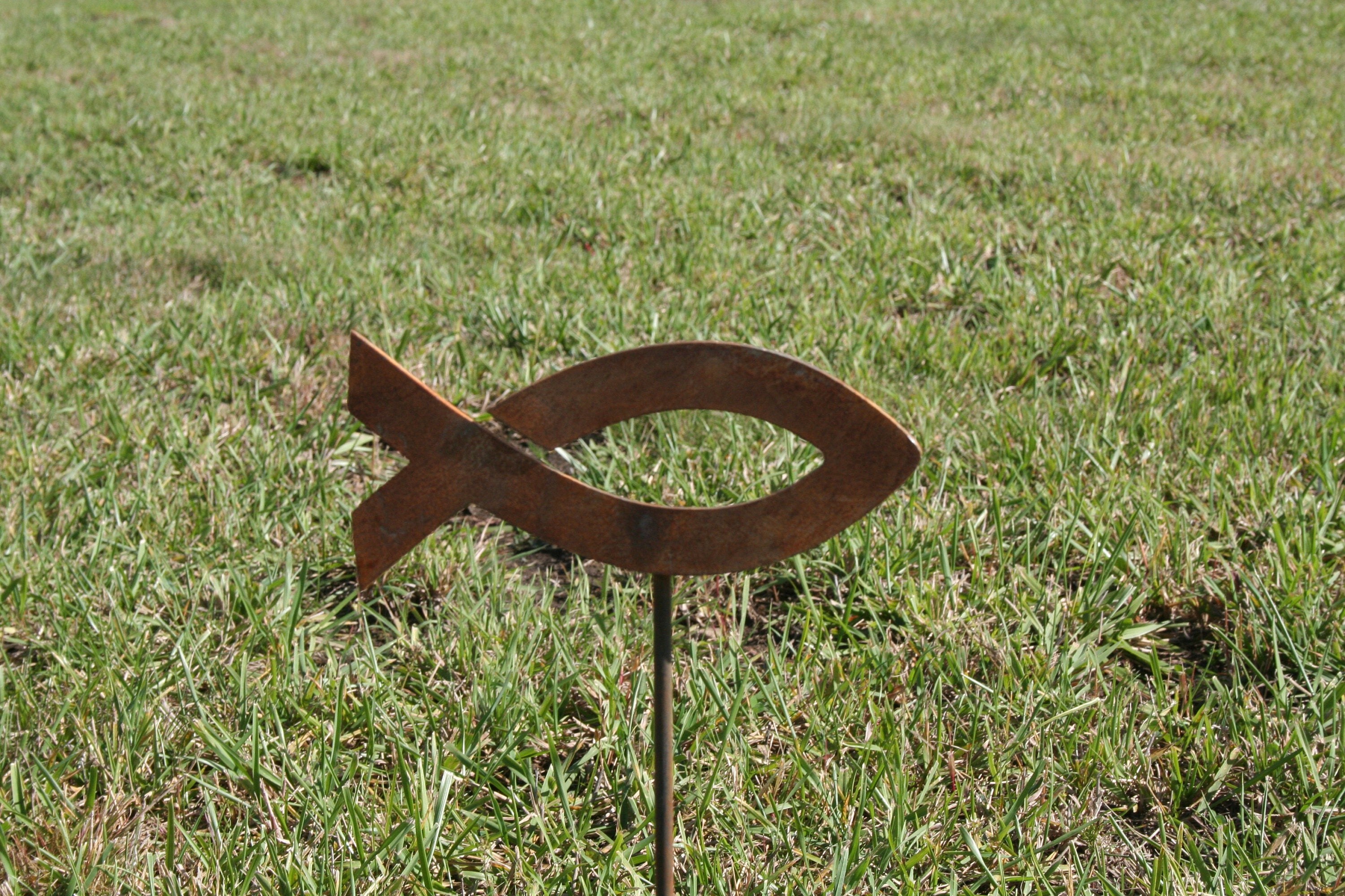 Jesus Fish Garden Stake, Christian Fish, fish yard sign, religious yard