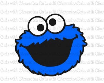 ON SALE Cookie Monster Sesame Street layered SVG Dxf and Png Files for Cutting Machines Silhouette, Cricut or Scan 'N' Cut