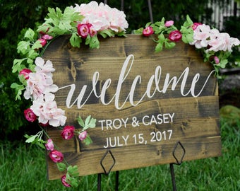 Wedding Welcome Sign, Wood Welcome Wedding Sign, Welcome Sign Wood, Wedding Signs Wood, Wood Wedding Sign, Wooden Wedding Signs, Rustic