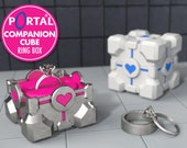 Portal ® Companion Cube Ring Box - proposal ring box, engagement ring box, ring case, wedding, marriage, valve, portal, geeky, geek, gamer