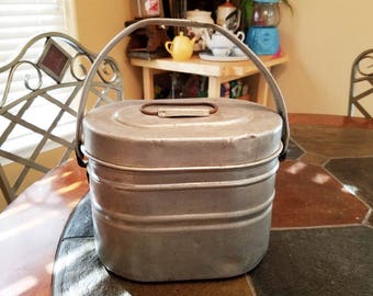 Vintage Coal Miner's stacking lunch bucket