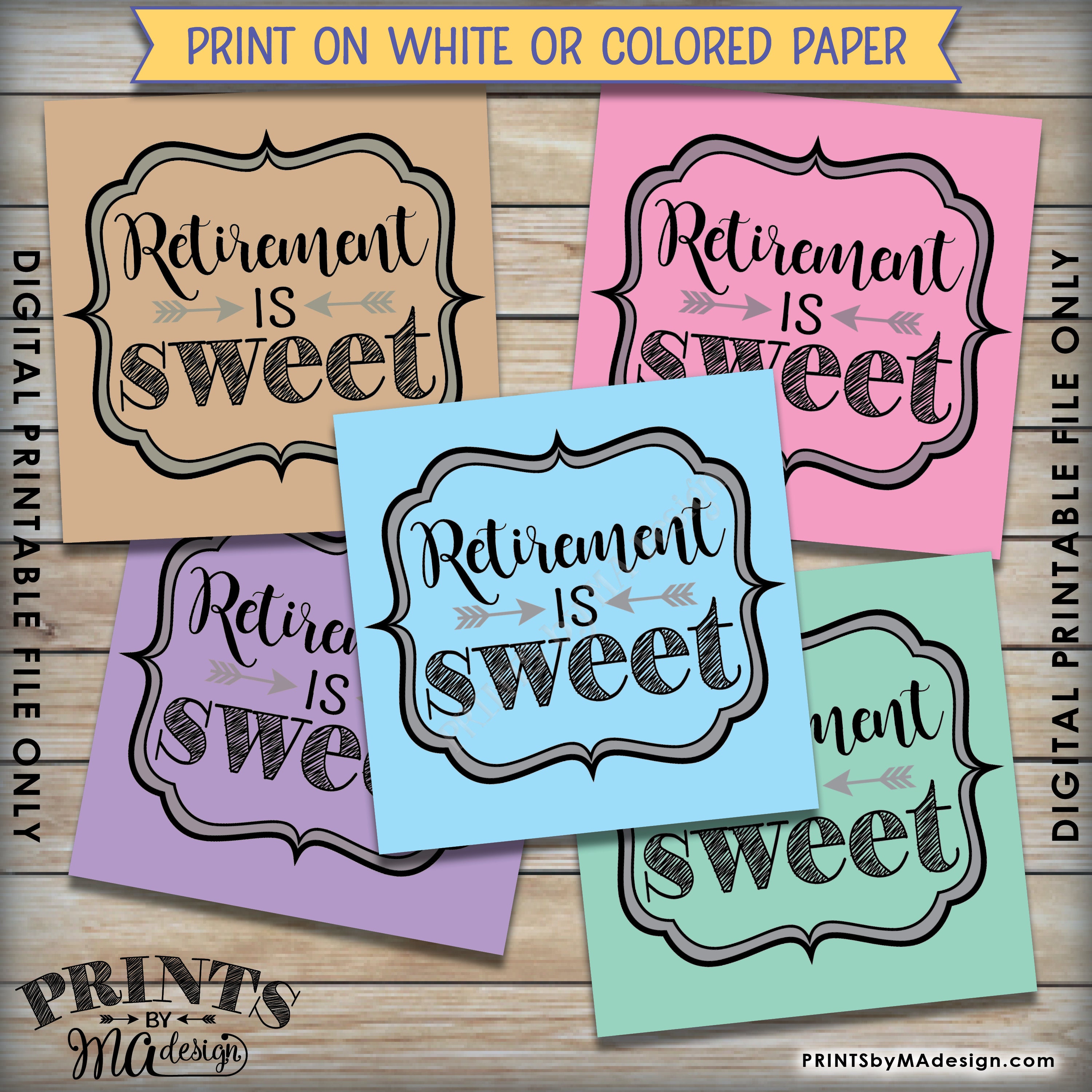 Retirement is Sweet Tags, Retirement Party Favor Tags, Retirement Party ...