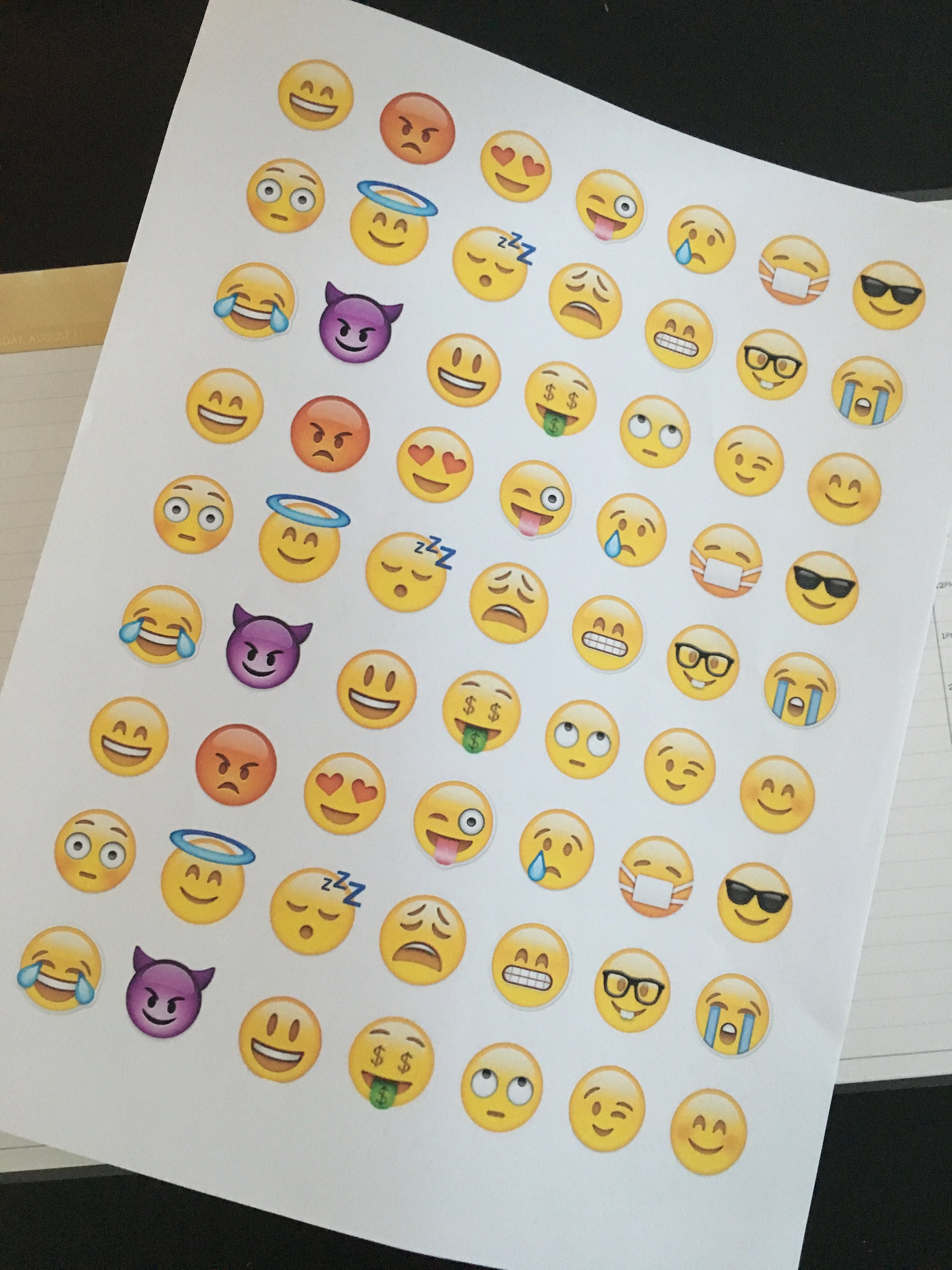 Printable Emoji Stickers for Planners