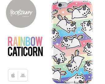 Caticorn Phone case, Rainbow Unicorn iPhone 7, 6s Plus, SE case, samsung Galaxy S8, S7 S6, S5 cat cell phone case, 5s, 5c, kawaii case