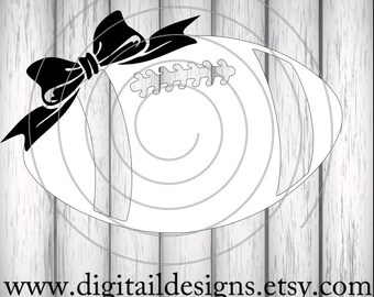 Football Bow SVG - png - dxf - eps - fcm - ai - Football SVG - Football Cut File - Silhouette - Cricut - Commercial Use - Football Monogram
