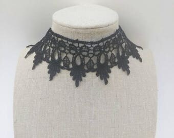 Lace choker - thick choker - black choker - black lace choker necklace - Victorian choker - goth choker necklace - gift for her