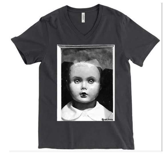 Haunted Doll Tshirt Halloween Creepy Girl Photo Image Shirt