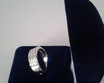 Bague Atlante 10 mm Or Blanc 10K - Talisman de Protection-d’Harmonisation du Corps Physique & Énergétique* FREE SHIPPING*