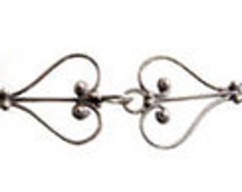 Handmade Bali 925 Oxidized Sterling Silver Ornament Clasp - 1 set