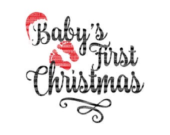 My First Christmas SVG Files for Silhouette Cameo and Cricut Design Space Iron on Decal Printable Heat Transfer Scrapbooking Template
