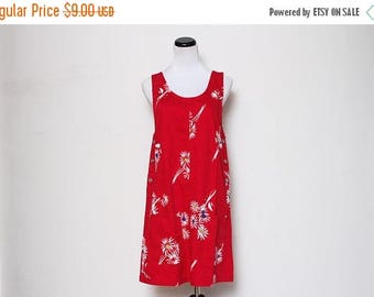 25% OFF VTG 90s Red Flower Floral Denim Jumper M/L