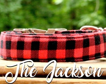 Dog Collar Buffalo Plaid, Plaid Christmas Dog Collars, Christmas Dog Collar, Holiday Dog Collars, Buffalo Plaid, Red Dog Collar, Dog Collar