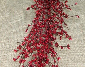 Red Berry Garland, Valentines Day, Christmas Garland, Holiday Garland, Anniversary Garland, Wreaths and Swags