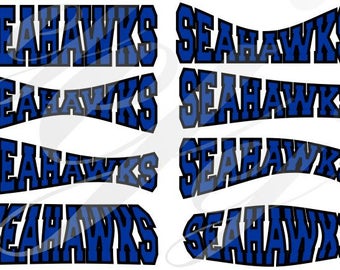 Southside Seahawks Curved Layouts Football Chocowinity North Carolina SVG EPS DXF Digital Cutting Design Instant Download jpg pdf Vector