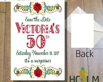 Digital Mexican Theme Invitation, Flowers, Save The Date, Styles, Four Styles, Bright Colors, Beautiful
