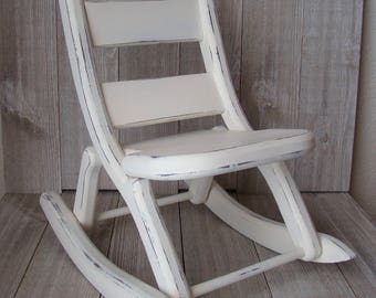 Toy Rocking Chair, White Rocking Chair, Doll Rocking Chair, Painted Rocking Chair, Distressed Rocking Chair, Upcycled/Refurbished Chair