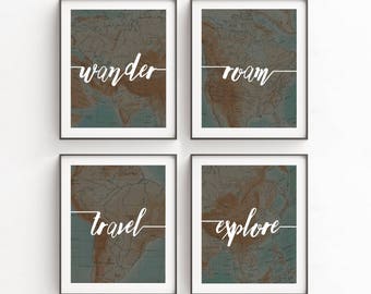 Gift for Men, Gift for Sister, Wanderlust Print Art, Home Decor, Instant Downloads, Graduation Gift, Bestfriend Gift, Wanderlust, Dorm Room