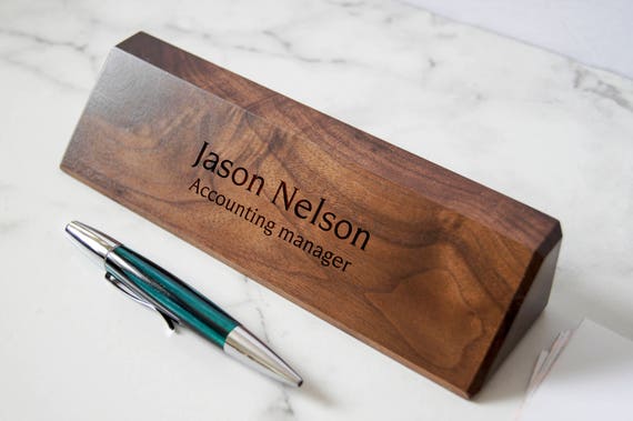 Personalized Wooden Desk Name Customized Walnut desk name