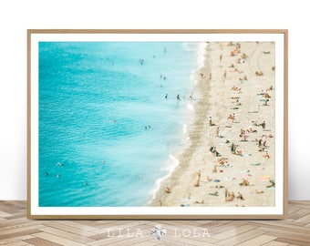 Modern Wall Art, Beach Coastal Decor, Photography, Large Ocean Print, Printable Poster, Digital Download, People On The Beach, Wall Art
