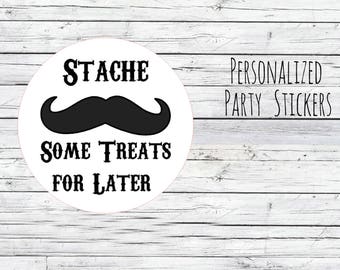 Personalized Mustache Baby Shower, Envelope Stickers, 1st Birthday, Birthday Party Favor, Thank You Tags, Stickers Labels Treats for later