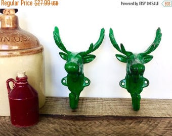 ON SALE Cast Iron Moose Coat Hooks - Animal Wall Hooks - Hunting Nursery Decor - Rustic Towel Hooks - Rustic Bathroom Decor - Entryway Key H