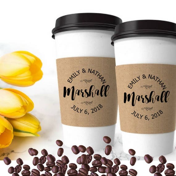 Wedding Coffee Sleeves Stamp Coffee Wedding Favor Coffee