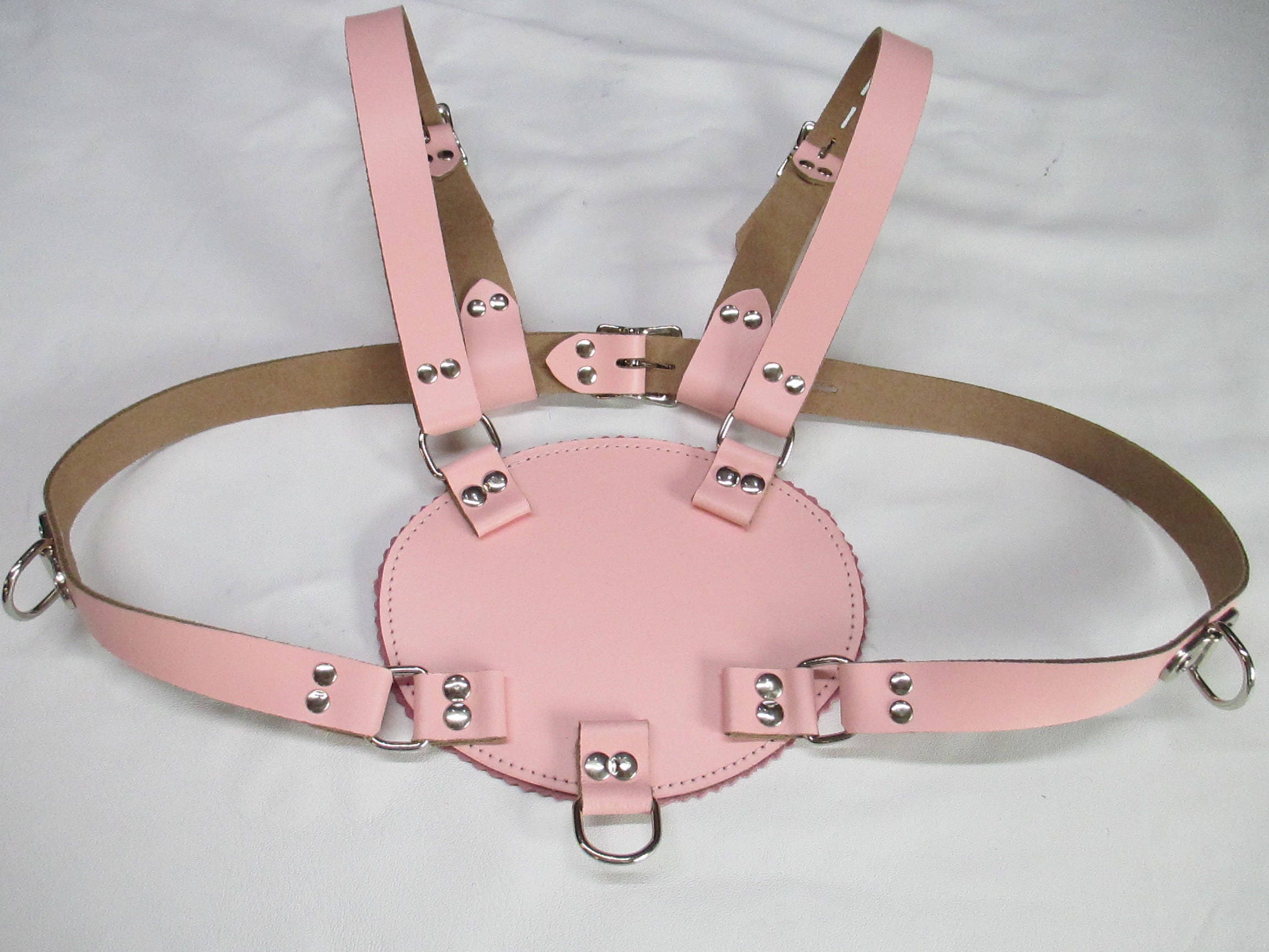 AB/DL Leather Adult Baby Retro Walking Chest Harness