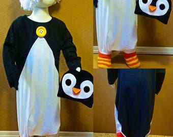 Toddler One-piece Penguin Costume Sleeper, Christmas, Halloween, Playtime, Unisex, Girl, Boy, Tots Sleepwear, Size: 1T-4T