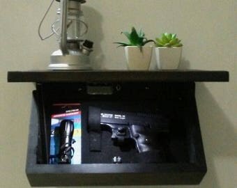 Hidden compartment gun shelf.