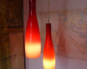 A Pair Of Danish Herstal Glass Pendants