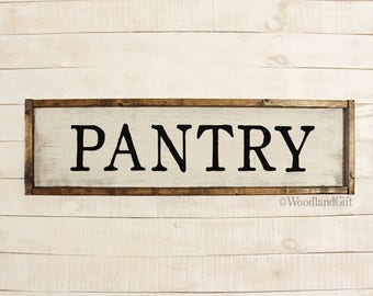 Pantry Sign | Framed Pantry Sign | Wood Framed Pantry Sign| Wood Pantry Sign| 8x30 | Kitchen Decor | Rustic Vintage Farmhouse Pantry Sign