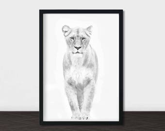 Lioness Art | Etsy