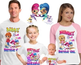 15% Off Shimmer and shine shirt/shimmer and shine shirt / family matching shirts/shimmer and shine birthday party shirt /shimmer and shine