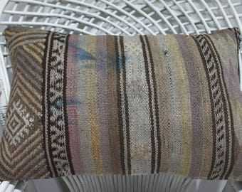 16x24 striped kilim pillow cushion cover kelim bedding rustic bench pillow meubles marocains turkishkilimpillow 16x24 outdoor pillow 932
