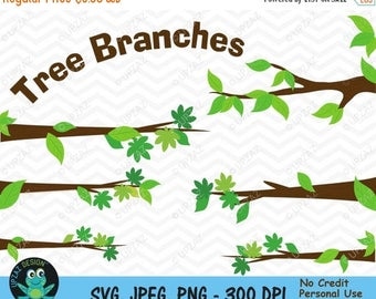 75% OFF SALE Tree Branches Clipart, Tree Limbs Clipart, Branches Clipart, Tree Branch Elements, Commercial Use - UZ820