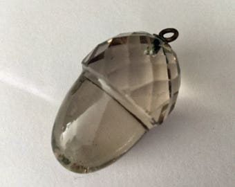 Deco faceted crystal acorn pendant