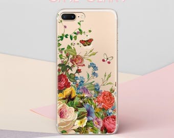 Flowers iPhone 7 Clear iPhone 5s iPhone 5c Case Phone Transparent Phone Case iPhone 8 Case Clear iPhone 6s Plus Case 5s Phone Case CGCP0113