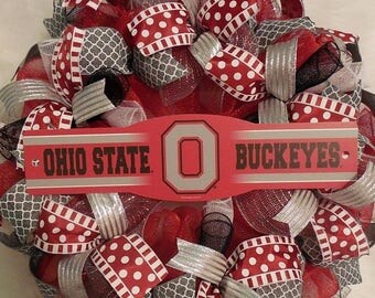 SALE Ohio State Wreath, Ohio State Wreaths, Ohio State, Ohio State Decor, Buckeyes wreath, Buckeyes decor
